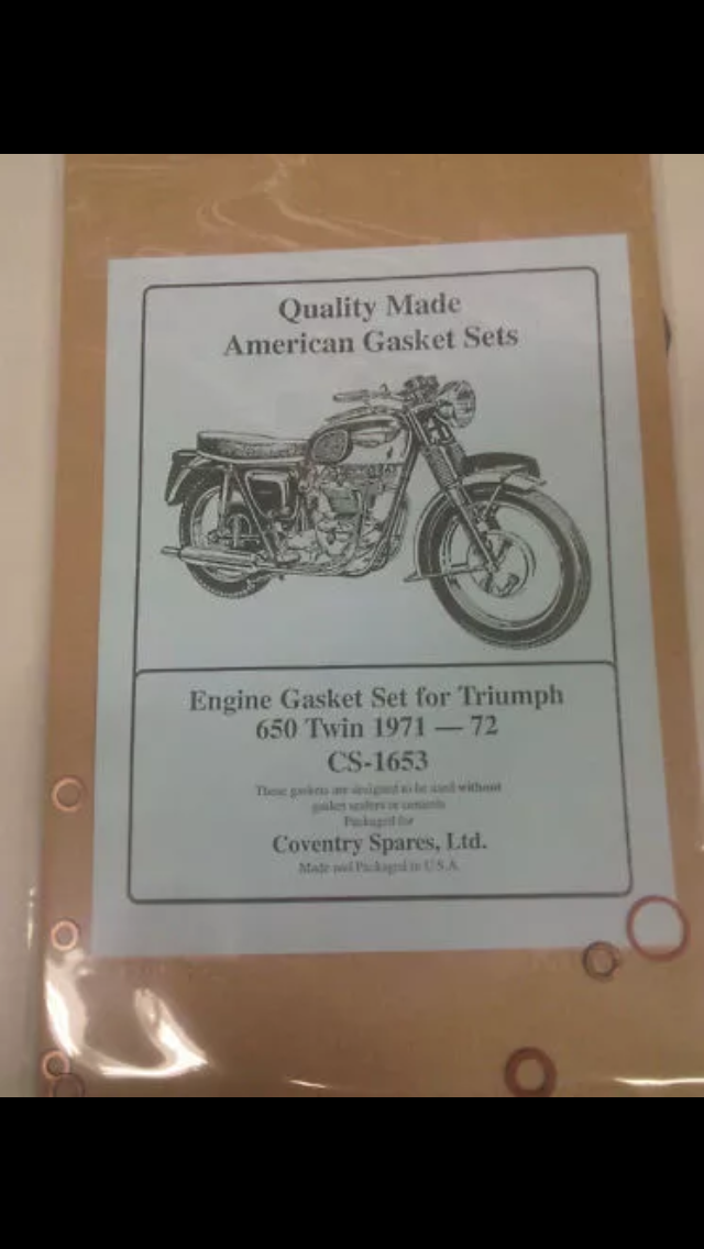 Complete Gasket Kit 71-72 for Triumph *Includes Copper Washer*