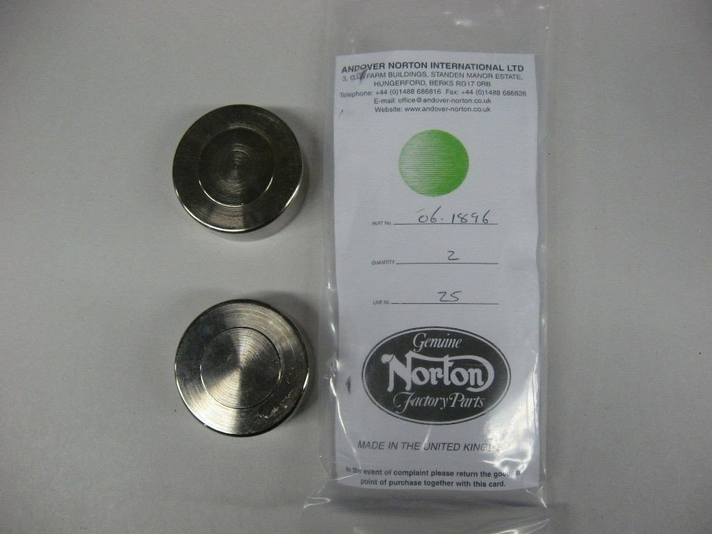 Genuine Norton CALIPER PISTONS FRONT AND REAR 73 AND UP STAINLESS